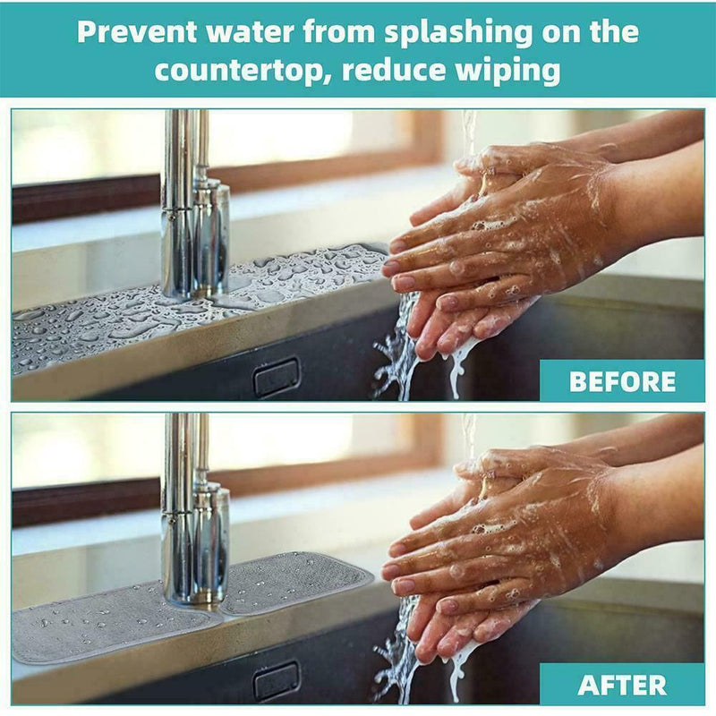 Absorbent Mats Kitchen Faucet Sink Microfiber Splash Guard Supplies Home K1V6