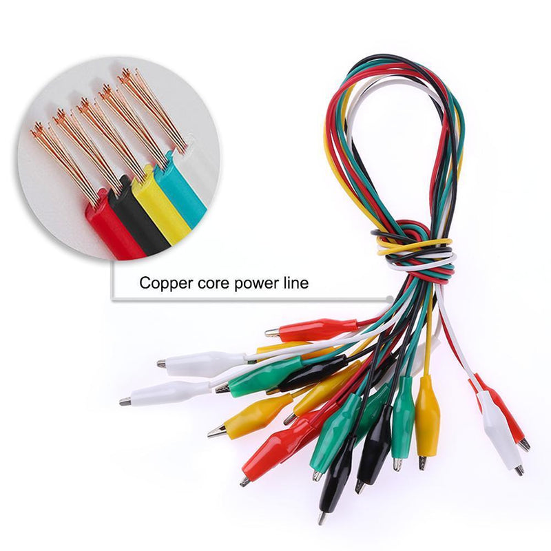 10pcs Double-ended Clips Test Line Cable Test Clamp Connector Testing Wire
