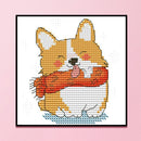 2 Strands Smiling Dog Partial Embroidery Stamped Cross Stitch Home Decor Gifts
