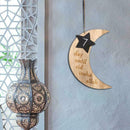 Eid Mubarak Moon Wooden Hanging Ornaments Muslim Ramadan Kareem Eid al-adha M4I3