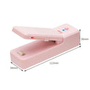Mini Heat Bag Vacuum Heat Sealer for Plastic Bag Storage Food Snack (Pink)