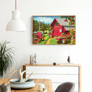 5D DIY Full Drill Round Shape Orchard House Rhinestone Diamond Drawing for Home