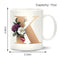 11oz Unique Creative Ceramic Coffee Water Mugs with Flower Letter K Pattern