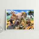 5D Full Round Drill Drawing Picture Zoo Party Diamond Painting Room Ornament Kit