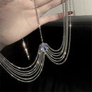 Jewelry Crystal Hair Chain Head Chain Rhinestone Crystal Water Drop Pattern