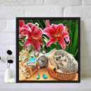 DIY Hedgehog Clock Rhinestone Drawing Gift Full Drill Round Diamond Paintin