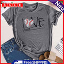 Independence Day Print Love Letter Tea T-Shirt (Grey S)
