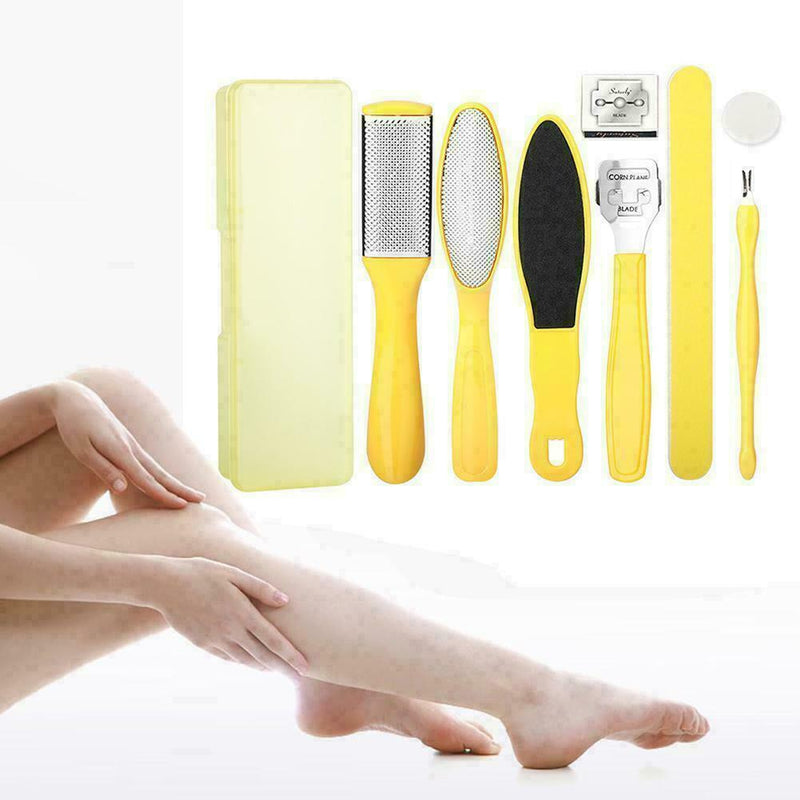8pcs Remover Pedicure Rasp Foot File Scraper Brush Care Nail Set B9V7 Kit A9Y4