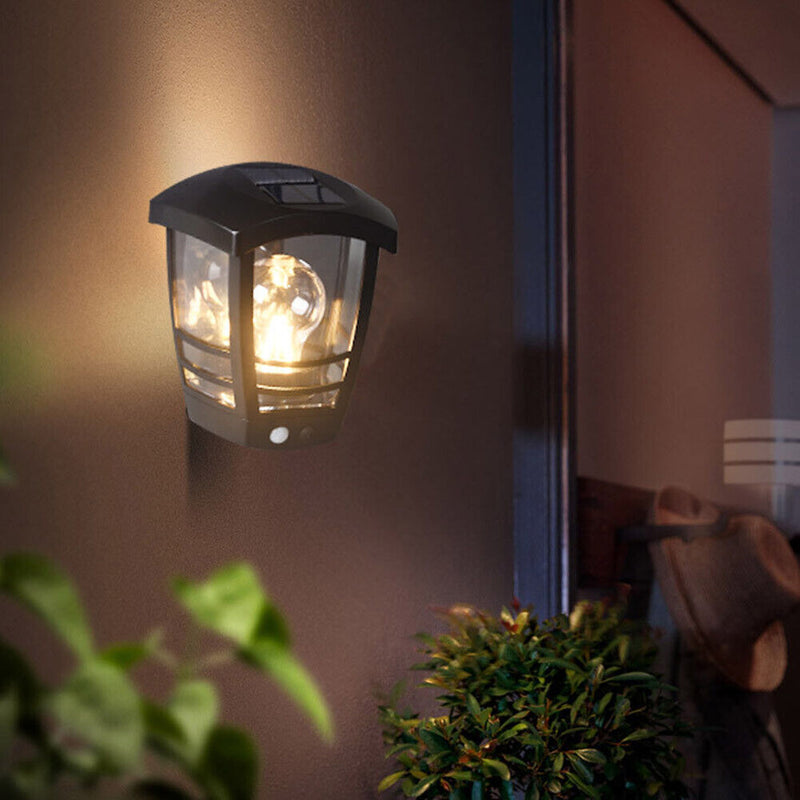Retro LED Solar Light Outdoor Motion Sensor Street Garden Wall Lamp (Round)