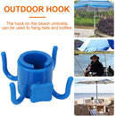 Beach Sunshade Umbrella Hooks Outdoor Travel Four-leg Plastic Hook (Blue) Newly