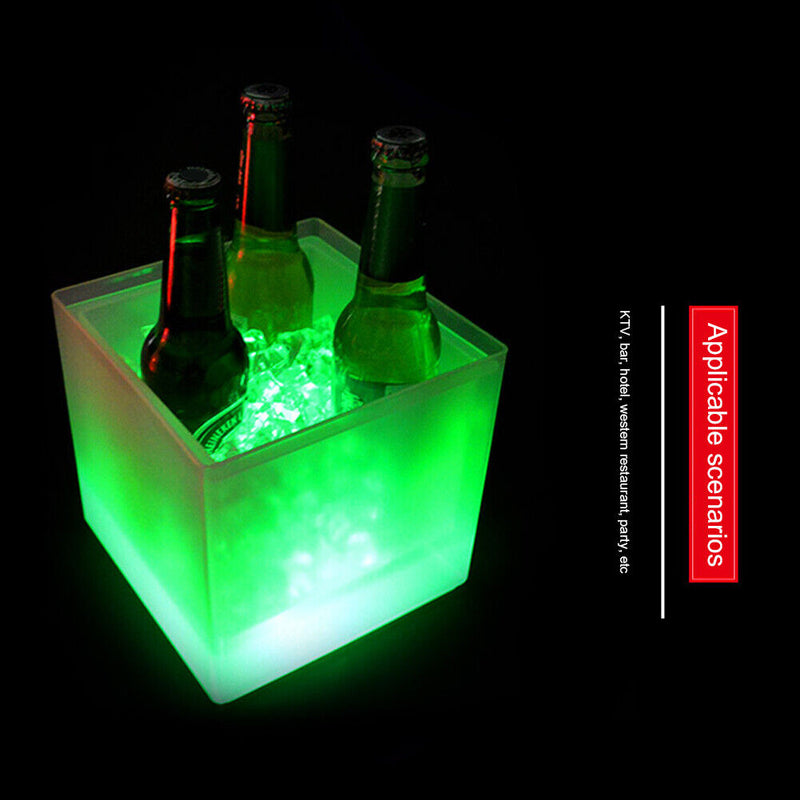 Luminous Portable Champagne Wine Bucket Double Layer Beer Barrel Bar Ice Buckets