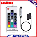 Computer DC 12V 4-Pin RGB LED Strip Light Dimmer Wireless RF 17 Keys Controller