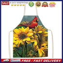 Sunflower Parrot Print Kitchen Linen Apron Sleeveless Waterproof Household Bi