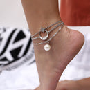 3 Layered Leg Chain Moon Star Summer Bohemian Women Anklet Beach Ankle Bracelet