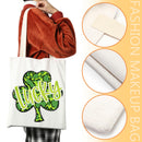 Women Canvas Lucky Leaves Pattern Shoulder Bag Fashion Large Messenger Bag