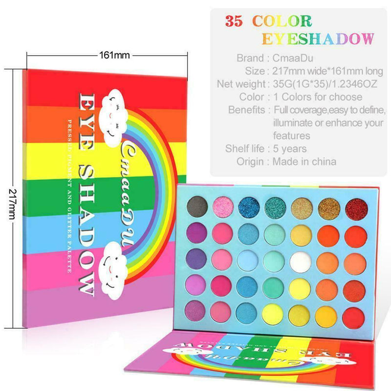 Rainbow Colors 35 Neon Eyeshadow Palette Eyeshadow Shadow Colorful Palette U5E6