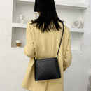Lattice Pattern Shoulder Crossbody Bag Leather Women Simple Messenger Handbags