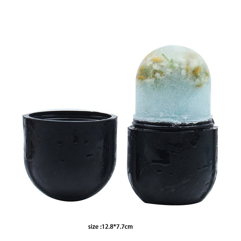 Reusable Silicone Ice Cube Gua Sha Massager Molds Shrink Pores Tool (Black)