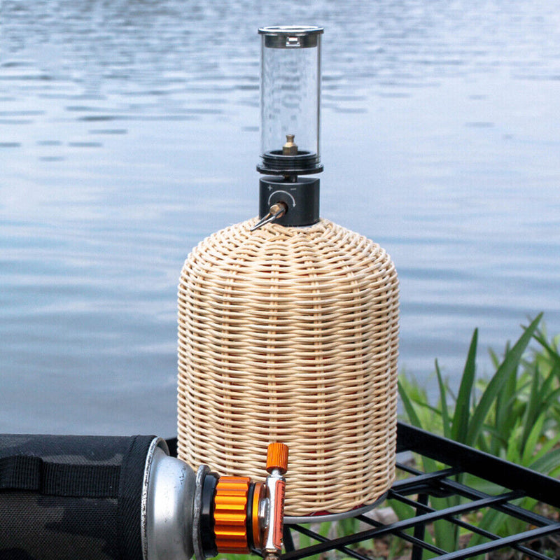 450g Gas Cylinder Cover Rattan Gas Tank Protector for Outdoor Camping Hiking