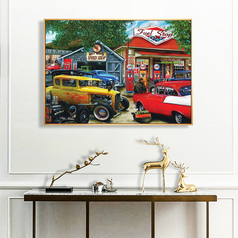 Oil Paint By Numbers Picture DIY Drawing Street Car Painting Kit Artwork