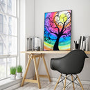 5D DIY Full Round Drill Diamond Paint Colorful Tree Mosaic Rhinestone Picture