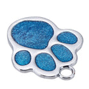 Stainless Steel Glitter Custom Pet Dog Tag Engraved Feet Card(Blue)