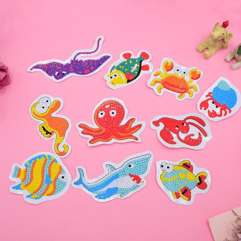 DIY Animals Full Drill Diamond Painting Kids Round Diamond Stickers Craft K