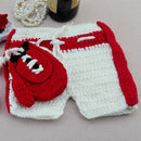 Baby Photography Prop Knitted Soft Newborn Boxing Gloves Pants Outfits