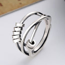 Anxiety Ring with Beads Expandable Stacking Knuckle Rings for Women Girls