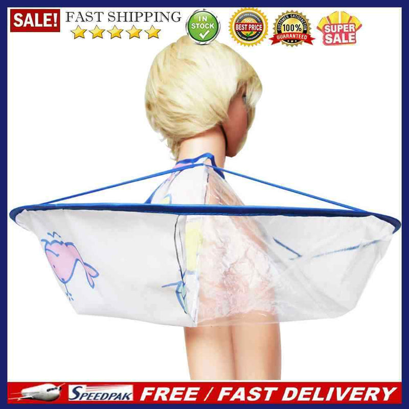Transparent Waterproof Haircut Apron Gown Barber Salon Styling Cloth for Kids