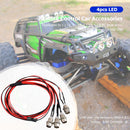 4pcs 5mm Red LED Lights Kits for 1/12 1/18 1/10 1/8 Axial Scx10 Traxxas RC