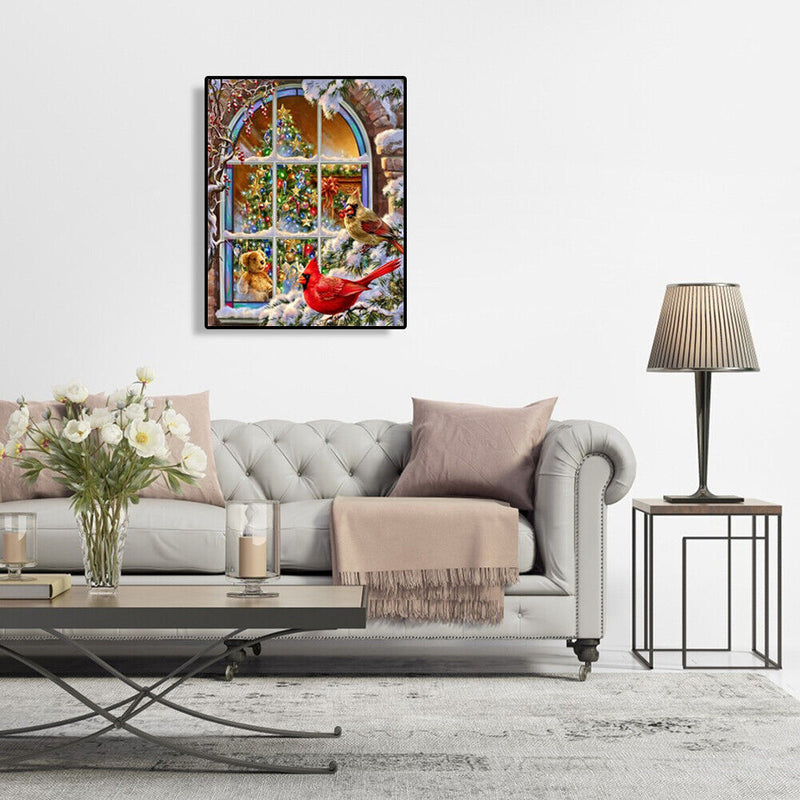 DIY Oil Painting By Numbers Kits Christmas Windows Xmas Party Home Decoration