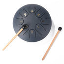 Ethereal 6 inch Steel Tongue Hand Pan Drum 8 Tones with Mallets (Navy Blue)