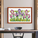 Partial Embroidery 14CT Cross Stitch Beautiful Iris Needlework Kit for DIY
