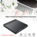 5Gbps USB 2.0 External DVD CD-ROM RW Player Optical Drives Enclosure Black