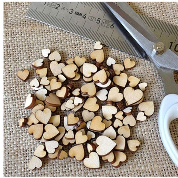 DIY 4 Sizes Table Scatter Wedding Decor Wooden Love Heart Crafts Accessories