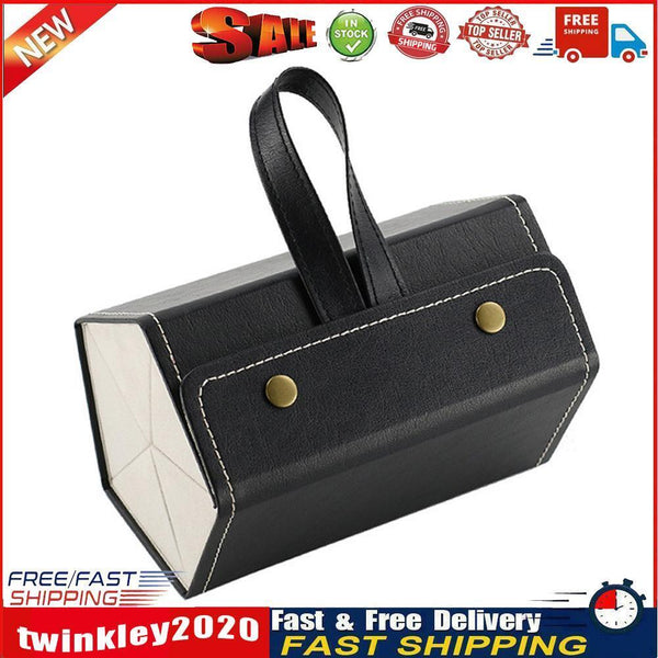 5 Grid Portable Glasses Display Box Folding Leather Sunglasses Bag (Black) Newly