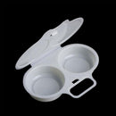 Food Gadget Baking Draining Egg Boiler Double Cup Microwave Eggs Egg Steamer