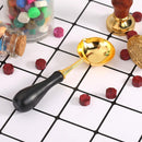 Portable Retro Fire Paint Sealing Wax Spoon Wood Handle Melting Stamp Metal