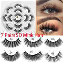 Fluffy Resuable False Eyelashes Eye Lashes Extension 5D Mink Hair Thick Cross