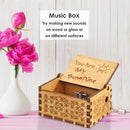 Retro Carved Wooden Manual Music Box Hand Cranked Birthday Gift Ornaments Newly