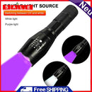 150LM XPE + UV Mini Zoomable Flashlight White + Purple Light 395nm Background
