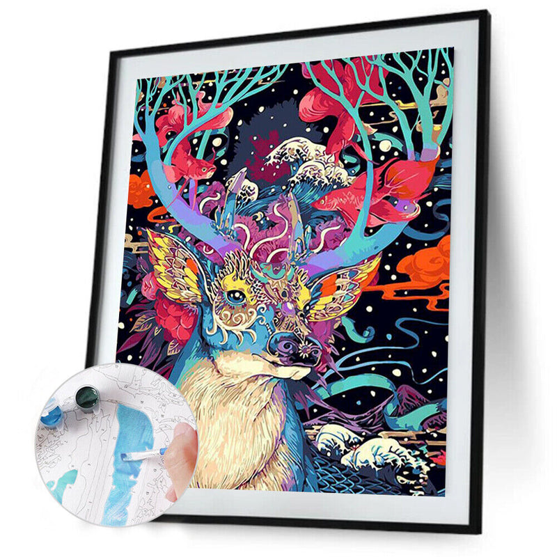Oil Paint By Numbers Animal Set Coloring Picture Drawing