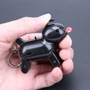 Dog Shaped Voice Control LED Key Finder Locator Key Chain Whistle (Black)