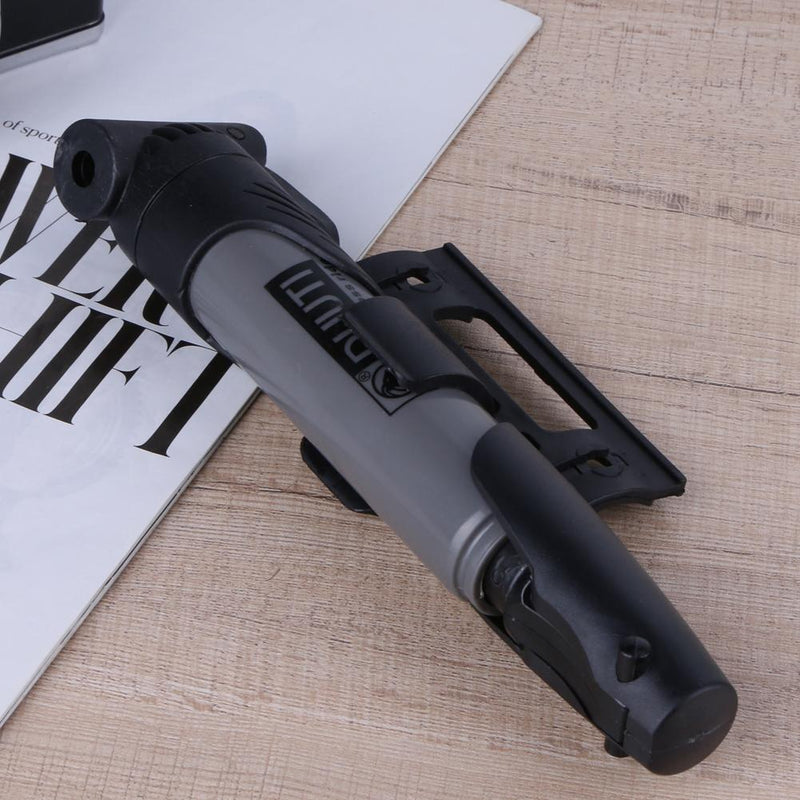 Portable Folding Bicycle Air Pump Inflator for Presta Schrader Valve Grey