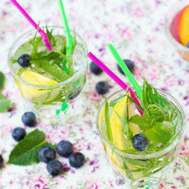 100 Pieces Colorful Jumbo Straws Straw Milkshake Smoothie Drinks N4J4 C2V4