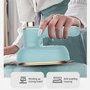 Mini Steam Iron Handheld Wet Dry Portable Garment Steamer (EU Light Blue)