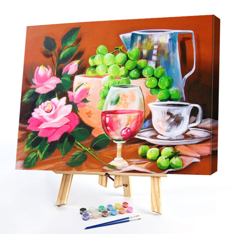 Table Grapes Wine Oil Paint By Numbers Kits DIY Home Decoration Gift Unframed