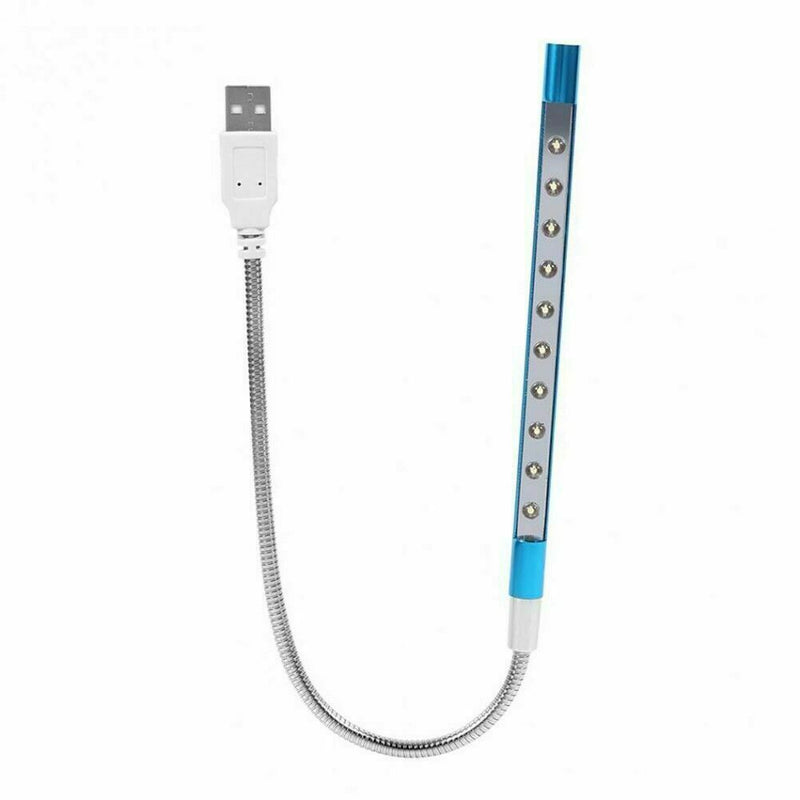 Mini 10 LEDs USB Light Flexible Metal LED Lamp Book Reading Light For PC/La Q7D1