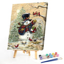 Christmas Snowman Oil Paint by Numbers DIY Hand Painted Acrylic Picture Decor